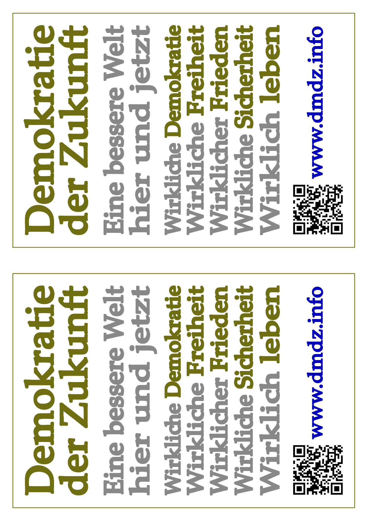 2 QR-Code-Flyer für die Demokratie der Zukunft